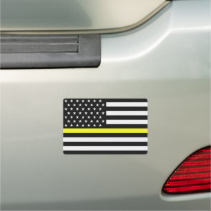 Thin Yellow Line Flag Car Magnet
