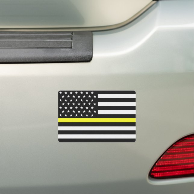 Thin Yellow Line Flag Car Magnet (In Situ)