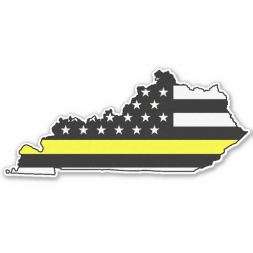 Thin Yellow Line Flag Kentucky Sticker