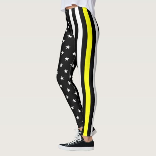 Thin Yellow Line Flag Leggings