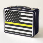 Thin Yellow Line Flag Metal Lunch Box at Zazzle