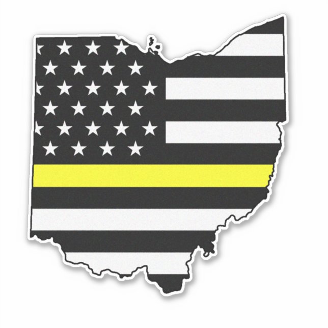 Thin Yellow Line Flag Ohio Sticker (Front)
