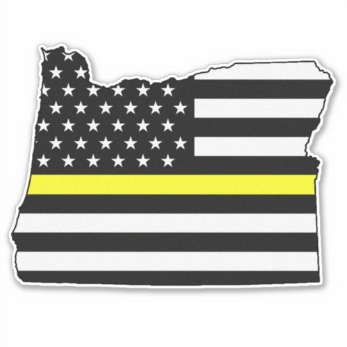 Thin Yellow Line Flag Oregon Sticker