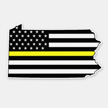 Thin Yellow Line Flag Pennsylvania Sticker by ThinBlueLineDesign at Zazzle