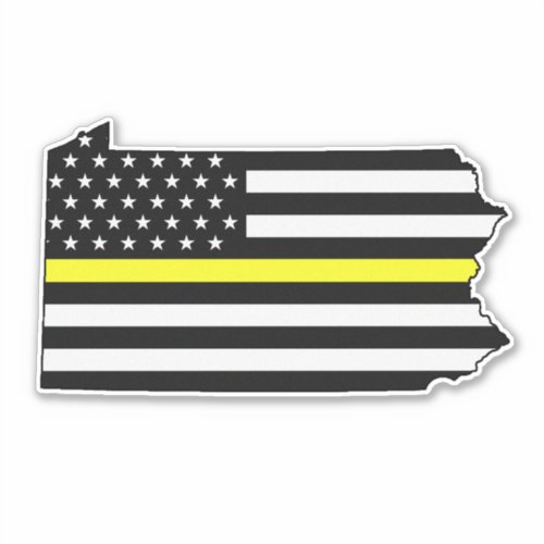 Thin Yellow Line Flag Pennsylvania Sticker