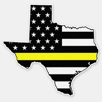 Thin Yellow Line Flag Texas Sticker by ThinBlueLineDesign at Zazzle