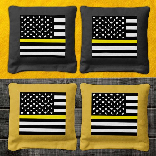Thin Yellow Line Flag USA Dispatchers  Services Cornhole Bags