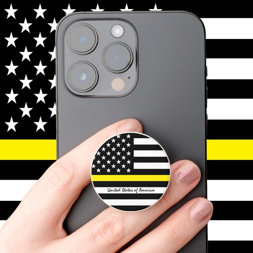 Thin Yellow Line Flag USA Dispatchers  Services PopSocket