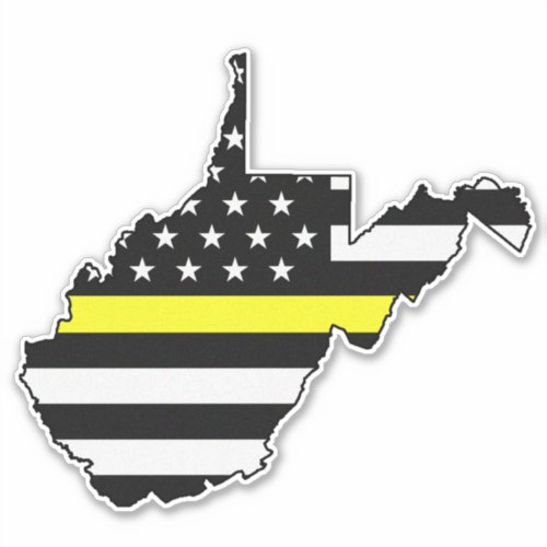 Thin Yellow Line Flag West Virginia Sticker