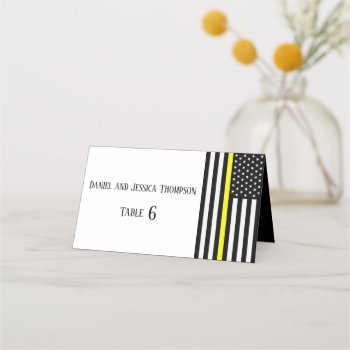 Thin Yellow Line Place Card by ThinBlueLineDesign at Zazzle