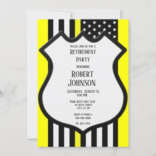 Thin Yellow Line Retirement Invitation