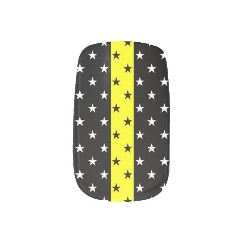 Thin Yellow Line Stars Dispatcher Minx Nail Art