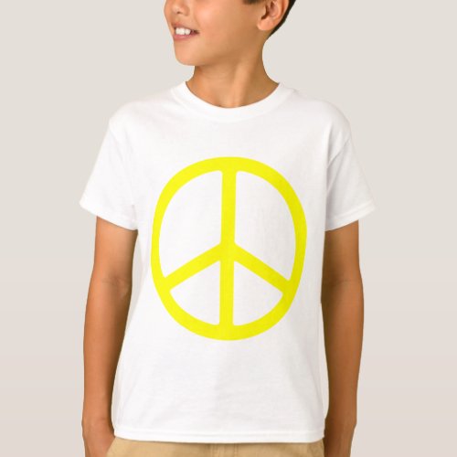 Thin Yellow Peace Sign T_Shirt