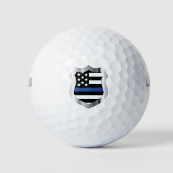 Thine Blue Line Shield Golf Balls by Blue_Line at Zazzle