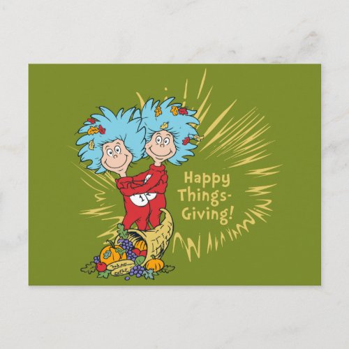 Thing 1 Thing 2 Happy Things_Giving Postcard