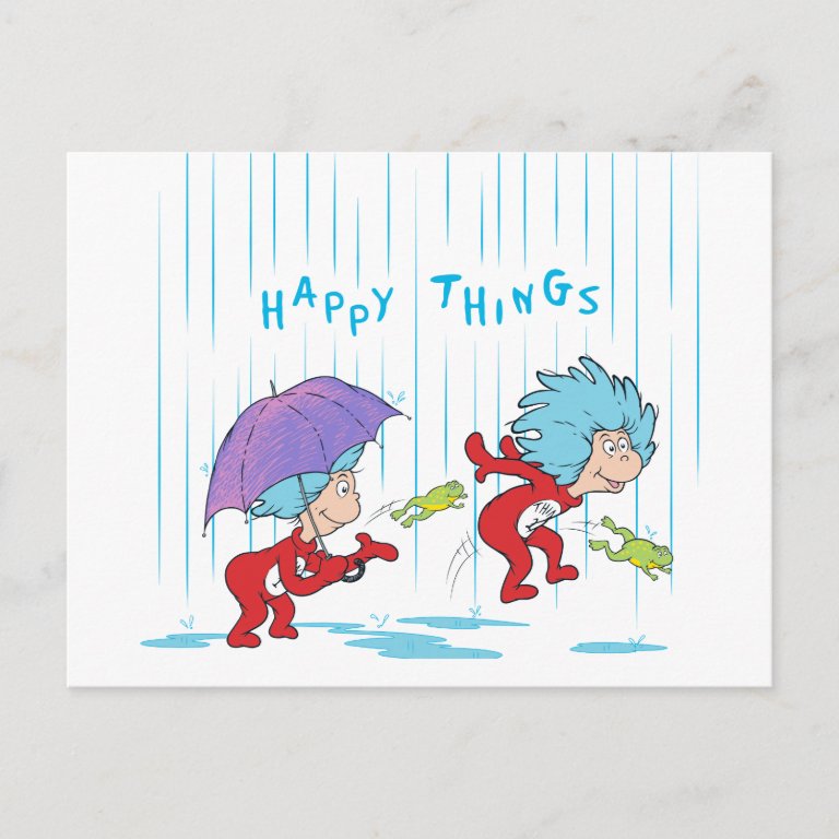 Thing 1 Thing 2 Happy Things Postcard