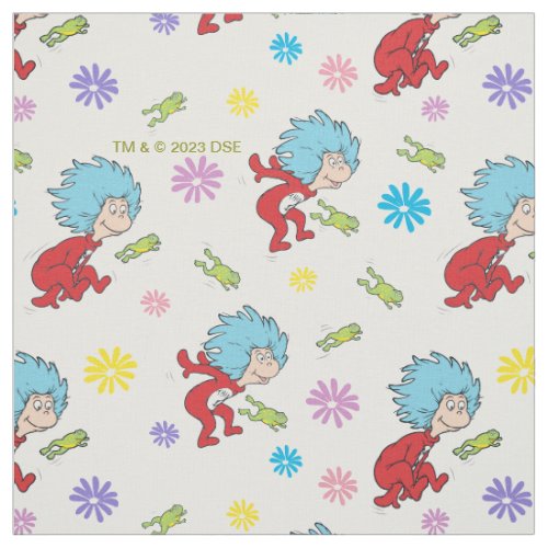 Thing 1 Thing 2 Hoppy Frog Things Pattern Fabric