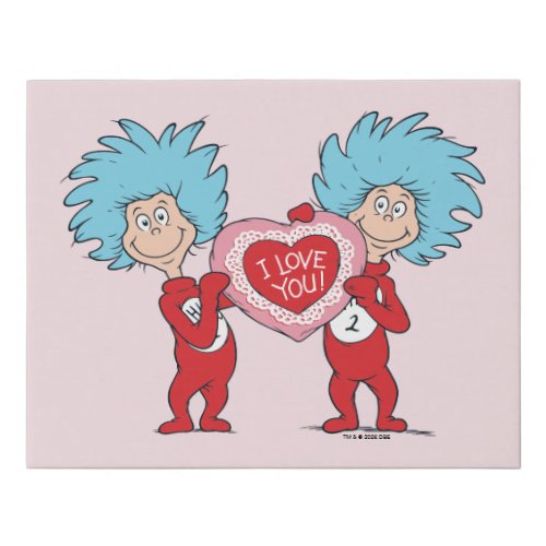 Thing 1 Thing 2 I Love You Faux Canvas Print