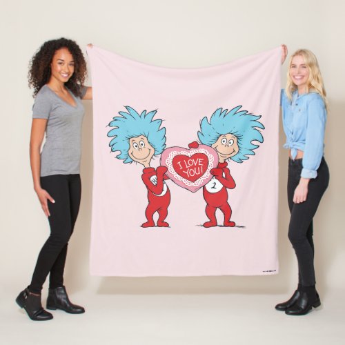 Thing 1 Thing 2 I Love You Fleece Blanket