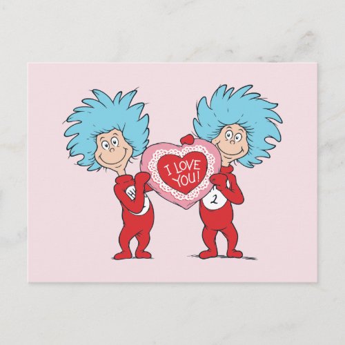 Thing 1 Thing 2 I Love You Postcard