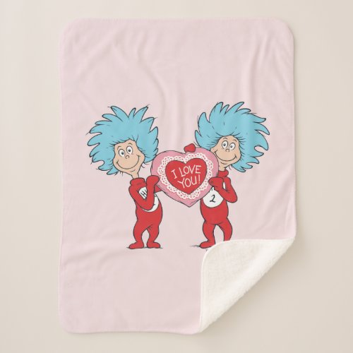 Thing 1 Thing 2 I Love You Sherpa Blanket
