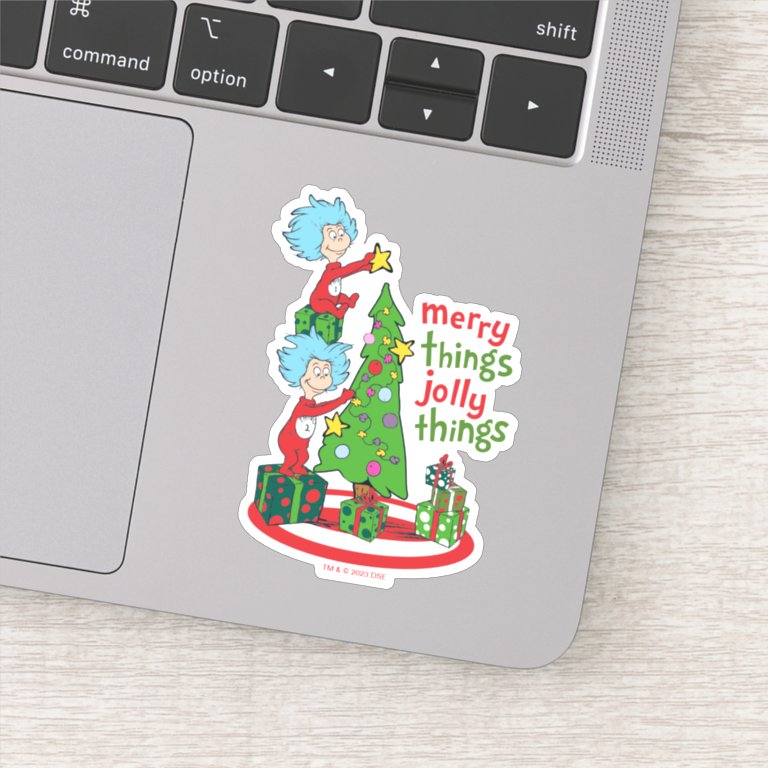 Thing 1 Thing 2 Merry Things Jolly Things Sticker