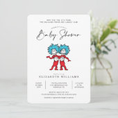 Thing 1 Thing 2 | Red Twins Baby Shower  Invitation (Standing Front)