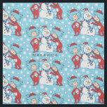 Thing 1 Thing 2 Snowman Pattern Fabric<br><div class="desc">Dr. Seuss Cat in the Hat | Thing 1 Thing 2 | Build a snowman with Thing 1 and Thing 2 from this winter pattern!</div>