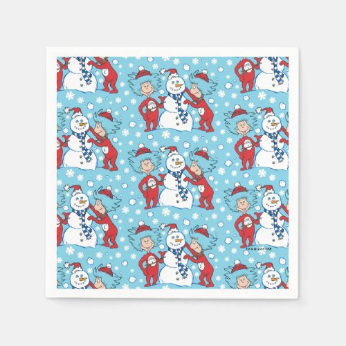 Thing 1 Thing 2 Snowman Pattern Napkins