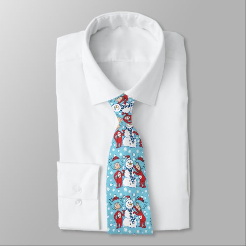 Thing 1 Thing 2 Snowman Pattern Neck Tie