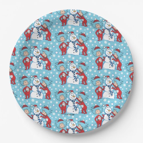 Thing 1 Thing 2 Snowman Pattern Paper Plates