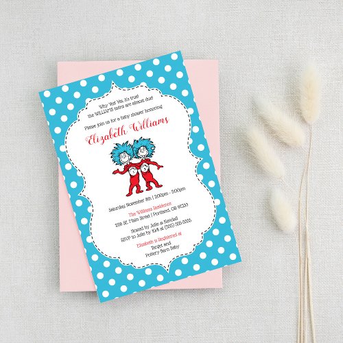 Thing 1 Thing 2  Twins Baby Shower Invitation