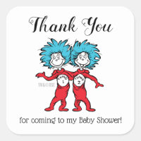 Thing 1 Thing 2 | Twins Baby Shower Thank You Square Sticker