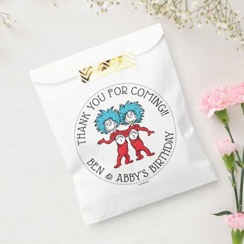 Thing 1 Thing 2  Twins Birthday Favor Favor Bag