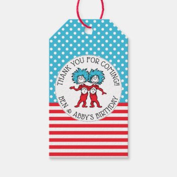 Thing 1 Thing 2 | Twins Birthday Favor Gift Tags by DrSeussShop at Zazzle