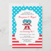 Thing 1 Thing 2 | Twins Birthday Invitation (Front)