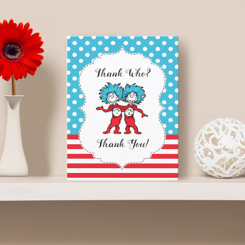 Thing 1 Thing 2 | Twins Birthday Thank You by DrSeussShop at Zazzle
