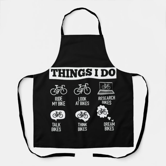 Thing I Do in My Spare Time Biker Funny Bicycle Apron (Front)