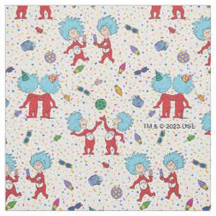 Thing One Thing Two Celebration Pattern Fabric