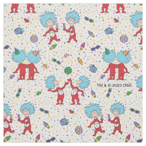 Thing One Thing Two Celebration Pattern Fabric