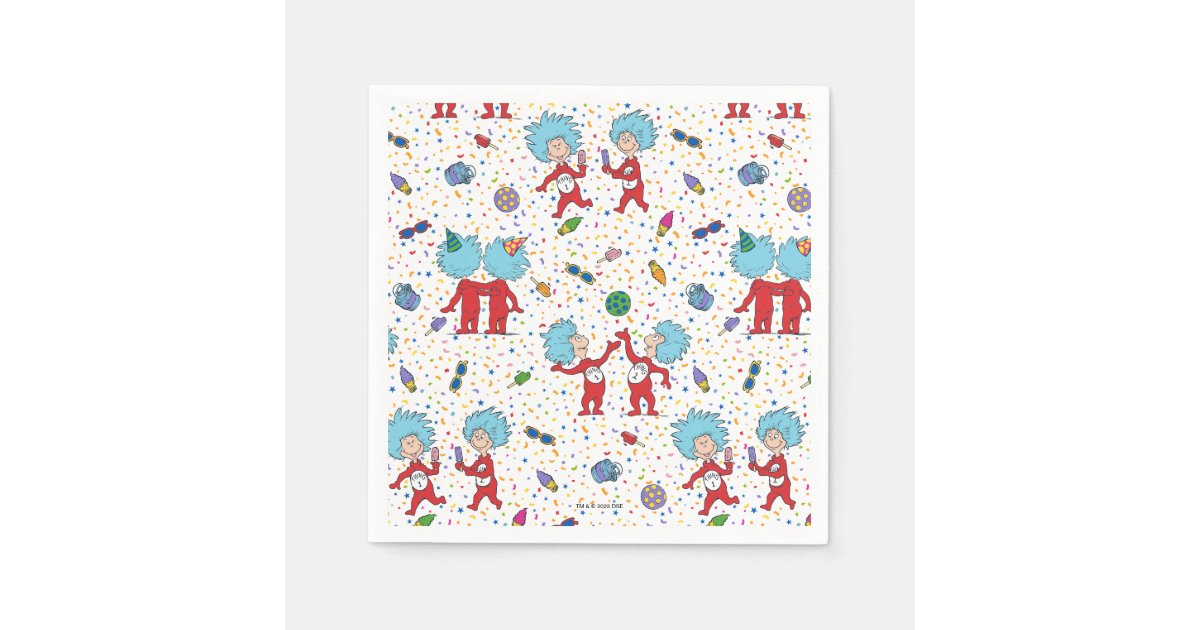 Thing 2 Pattern Thing One Thing Two Celebration Pattern Napkins | Zazzle