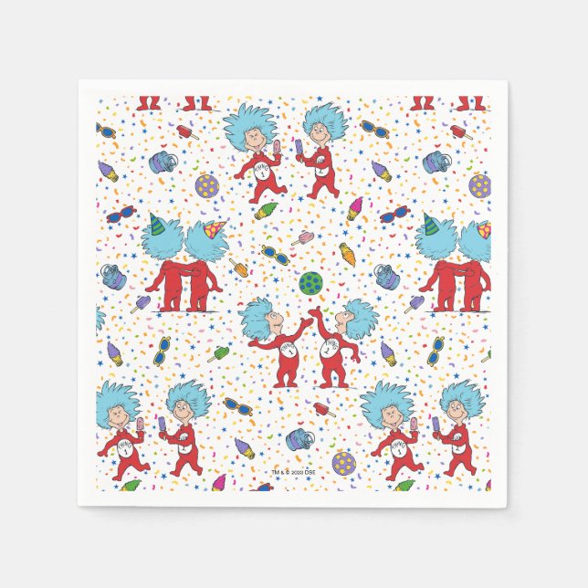 Thing One Thing Two Celebration Pattern Napkins (Front)