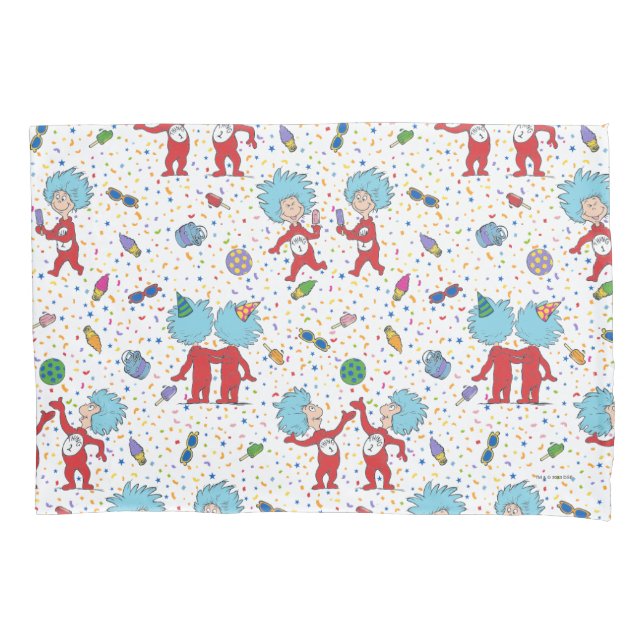 Thing One Thing Two Celebration Pattern Pillow Case (Front)