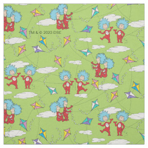 Thing One Thing Two Flying Kite Things Pattern Fabric
