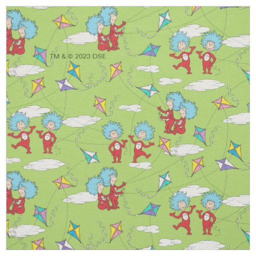 Thing One Thing Two Flying Kite Things Pattern Fabric