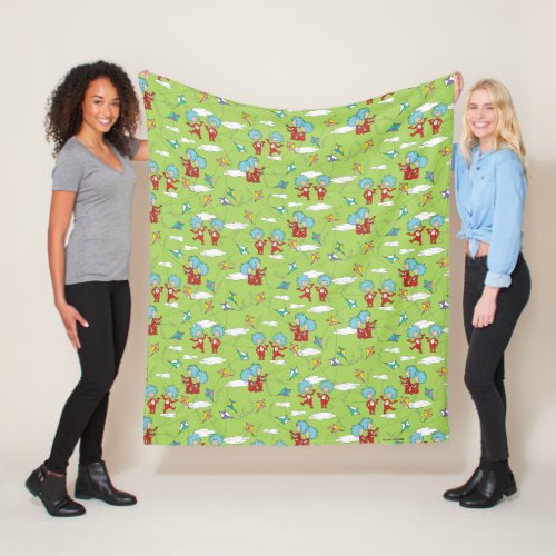 Thing One Thing Two Flying Kite Things Pattern Fleece Blanket