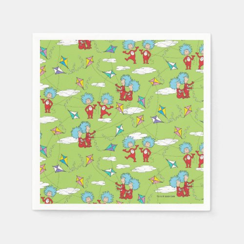 Thing One Thing Two Flying Kite Things Pattern Napkins