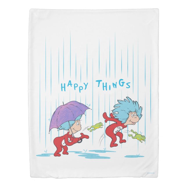 Thing One Thing Two Happy Things Duvet Cover (Front)
