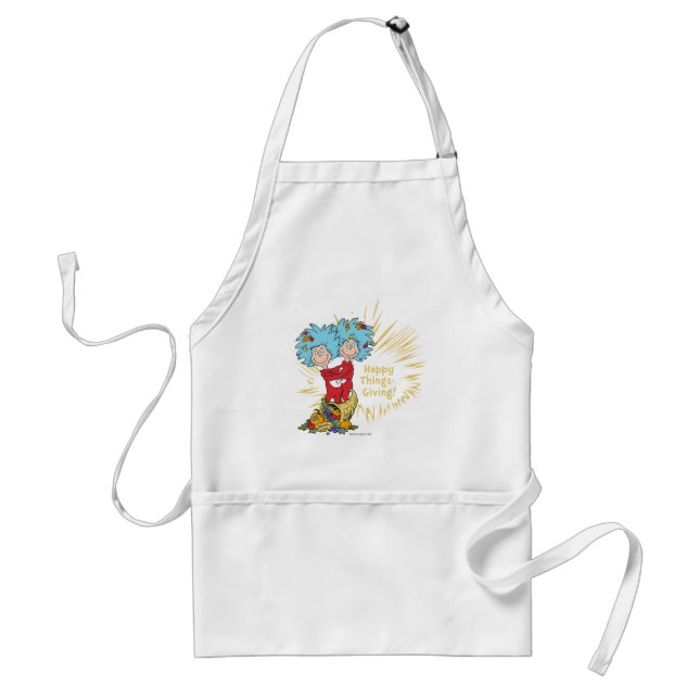 Thing One Thing Two Happy Things-Giving! Adult Apron (Front)