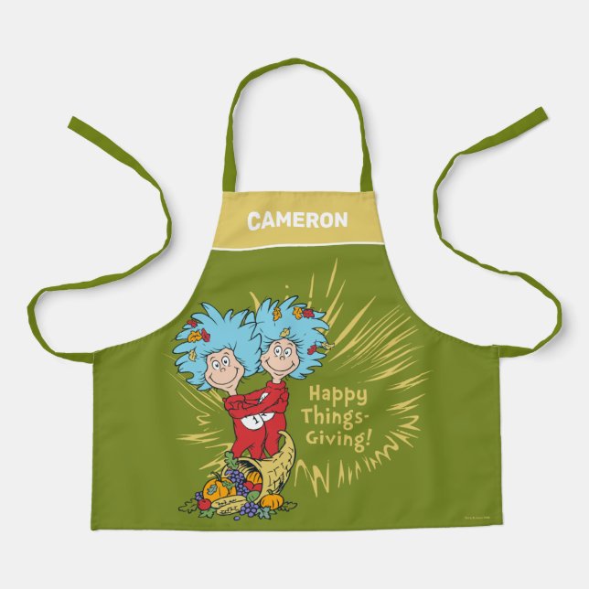Thing One Thing Two Happy Things-Giving! Apron (Front)